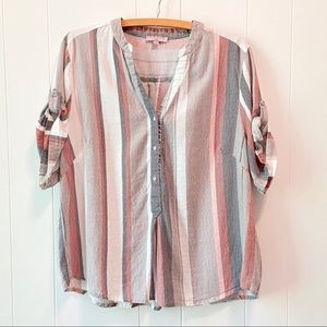 Saint Tropez West Linen Blend Top 1X